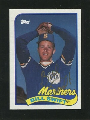 Topps #712 1989 Bill Swift, Mariners: Gold Sharpie autógrafo 161033 Foto 1 de 2