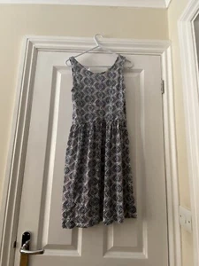 Girls Pink Blue Pattern Sun Dress Primark Age 12-13 - Picture 1 of 4