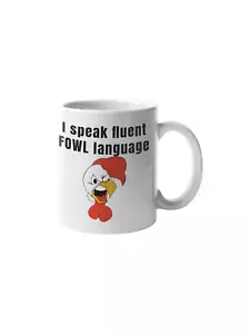 I speak fließend GEFLÜGEL Sprache - weiß glänzend Becher - Bild 1 von 4
