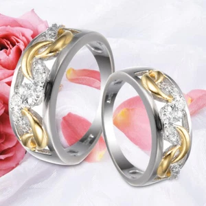 Trauringe Eheringe Silber Damen Ring Zirkonia Verlobungsring Damenring Luxus d - Bild 1 von 2
