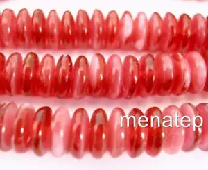50 6mm Czech Glass Rondelle Beads: Pearl Fuchsia - Picture 1 of 1