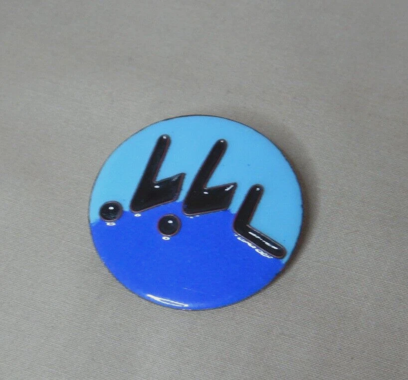 1960s GERMAN ENAMEL ON COPPER PENDANT BROOCH BY KARL SCHIBENSKY THE SWIMMERS - Image 1 of 4