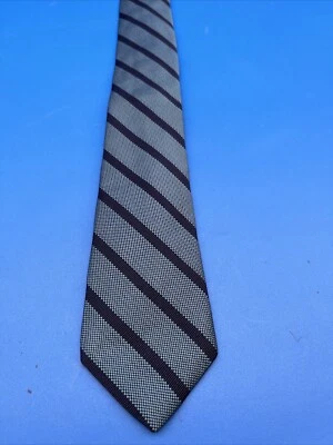 Corbata artesanal para hombre, rayas azules, seda y algodón Foto 1 de 3