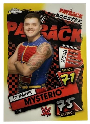2021 Topps Chrome WWE Slam Attax - DOMINIK MYSTERIO Yellow Refractor #156 /99 - Image 1 of 2