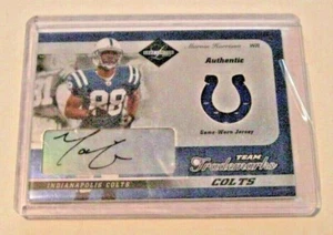 MARVIN HARRISON 08 LEAF FABRICS OF THE GAME USED JERSEY AUTO 26/50 SIGNED CARD - Picture 1 of 2