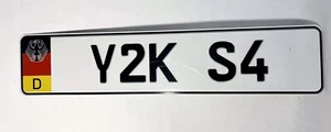 “Y2K S4” Germany Custom Personalized Novelty Car Tag License Plate Sign - Picture 1 of 2