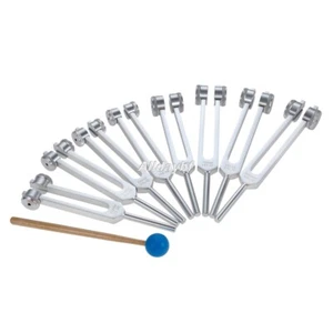 1Set of 8 Solfeggio Tuning Fork + Silicone Hammer Use for DNA Repair Healing Set - Picture 1 of 5
