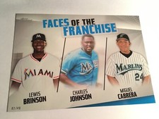 2019 Topps Faces of Franchise 5x7 Miguel Cabrera Lewis Brinson Marlins 18/49
