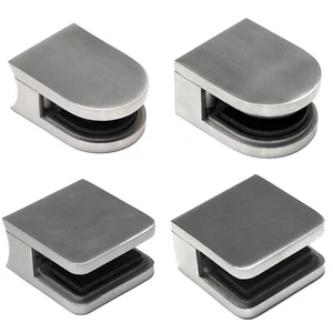 Glashalter EDELSTAHL Glasklemme Klemmhalter V2A Glasklemmhalter MASSIV geschl. - Picture 1 of 53