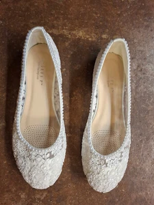 Neue und ungetragene Brautschuhe (Nr. 2) - Hochzeit, Ballerinas weiß - Bild 1 von 5