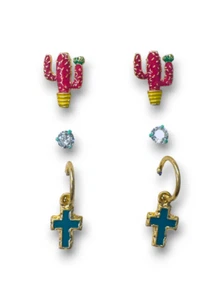 M&F Western Cactus And Cross Earring Set - Picture 1 of 1