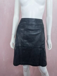 Reiss Womens 100% Leather Black Pencil Skirt Size 10 - Picture 1 of 9