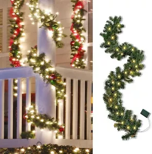 Weihnachten Girlande Deko mit Beleuchtung 50LED 2.7M Warmweiß mit Timer B1388 - Bild 1 von 7
