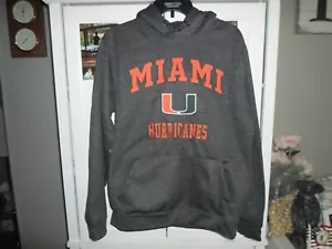 MIAMI HURRCANES PULL OVER FLEECE LINED HOODIE MEDIUM - Picture 1 of 4
