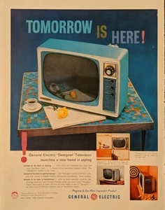 1958 tragbarer blauer Fernseher General Electric, Gramercy 17" Set trendy 50er - Bild 1 von 1