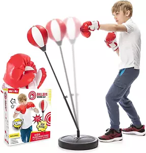 Whoobli Punching Bag for Kids Incl Boxing Gloves | 3-10 Years Old Red White - Picture 1 of 6