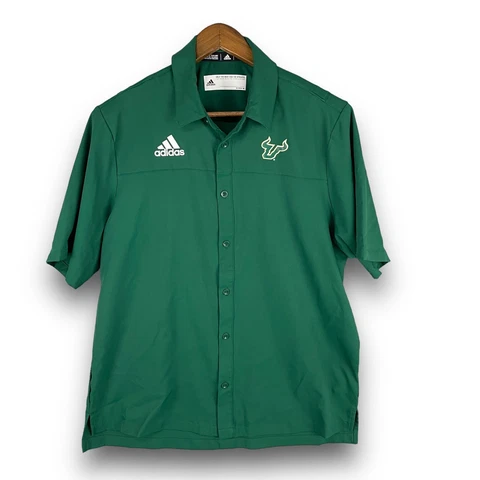 South Florida Bulls USF Adidas Button Down Mens Medium Green College NCAA Cover