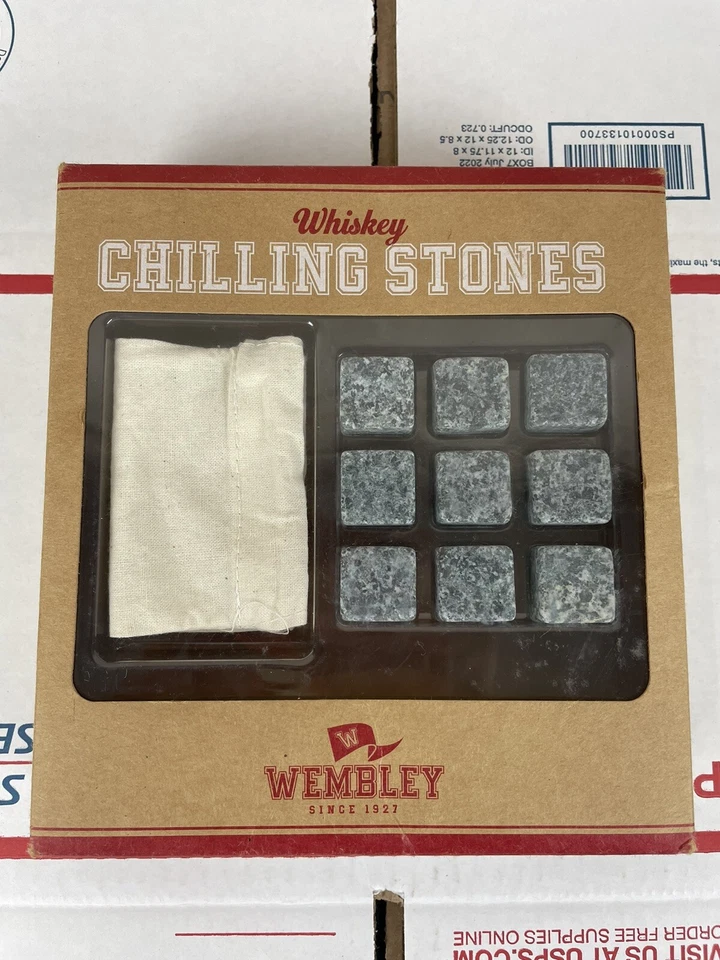 Wembley Bag of Coal Whiskey Chilling Stones With Bonus Freezer Pouch
