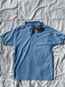 VINTAGE Nos New Old Stock 80s Le Tigre Polo Shirt Mens Size 18 Small Blue - Picture 1 of 7