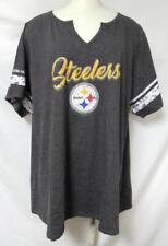 Pittsburgh Steelers Women's Plus Size 3X Split V-Neck T-Shirt C1 5602