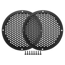 Produktbild - 5" Auto-Lautsprechergrills Abdeckungsgitter mit Schrauben ABS Schwarz - 2 Stück