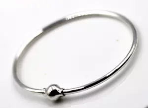 Solid Sterling Silver 925 Bangle with Screw Ball Clasp 58mm x 66mm - Free Post - Picture 1 of 6
