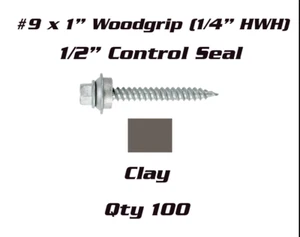 (100) #9 x 1" Tornillos de metal a madera Arandela de goma Techo Revestimiento Poste Granero - Imagen 1 de 1