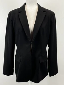 NEW! Coldwater Creek Ponte Blazer Jacket Sz 12 Black Shaped Fit Women’s - Picture 1 of 8