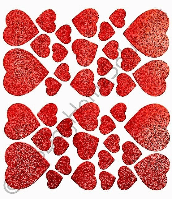 Pegatinas brillantes de corazón de amor rojo de San Valentín adornos artesanales para tarjetas 40 Foto 1 de 1