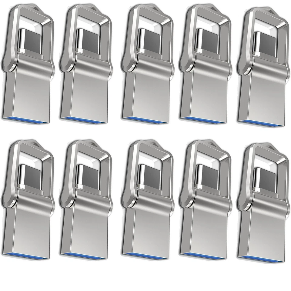 Kootion Metal Mini USB 3.0 32GB 64GB 1/ 5/10 Stück 2 in1 Type C USB Stick Memory - Bild 1 von 4