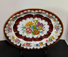 Daher Decorated Ware Oval Floral Tin Bowl Made in England