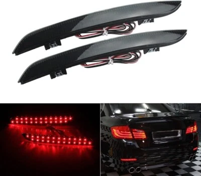2 lentes de humo LED parachoques reflector luz de freno trasero lámpara para BMW 520i 535D xDrive Foto 1 de 4