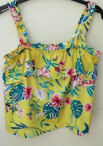 Girls ❤️ Yellow Floral Print Strappy Ruffle Light Short TOP ❤️ 8-9 yrs H 134 cm - Picture 1 of 5