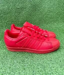 Zapatillas Adidas Superstar 'Puntera Brillante Rojo Ray' S76724 Para Mujer Talla 8.5 Usadas - Imagen 1 de 18