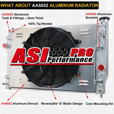 For 1993~2002 Chevy Camaro Pontiac Firebird V8 Gas 4 Row Radiator+Shroud Fan Foto 1 de 4