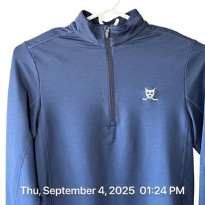 Pullover Jim Nantz Performance 1/4 cremallera Vineyard Vines para hombre azul medio LS - Imagen 1 de 11