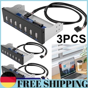 3Pcs 9 Pin to 7 Ports USB 2.0 Hub 5.25 inch CD-ROM Drive Bay CD ROM Front Panel - Bild 1 von 8