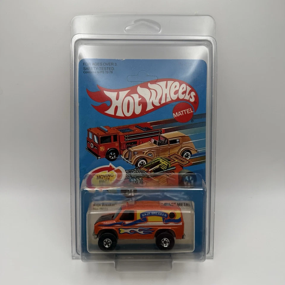 Furgoneta naranja Hot Wheels Baja Breaker 1982 vintage con llamas Mattel No. MOC 2022 Foto 1 de 4