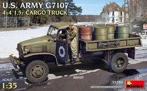 1:35 MINIART U.S. Army G7107 4X4 1,5T Cargo Truck Kit MA35380 Modello - Foto 1 di 2