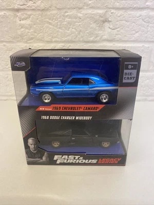 Jada Fast & Furious Legacy Series 69 Chevy Camaro 68 Dodge Charger Wideboy New - Image 1 of 4