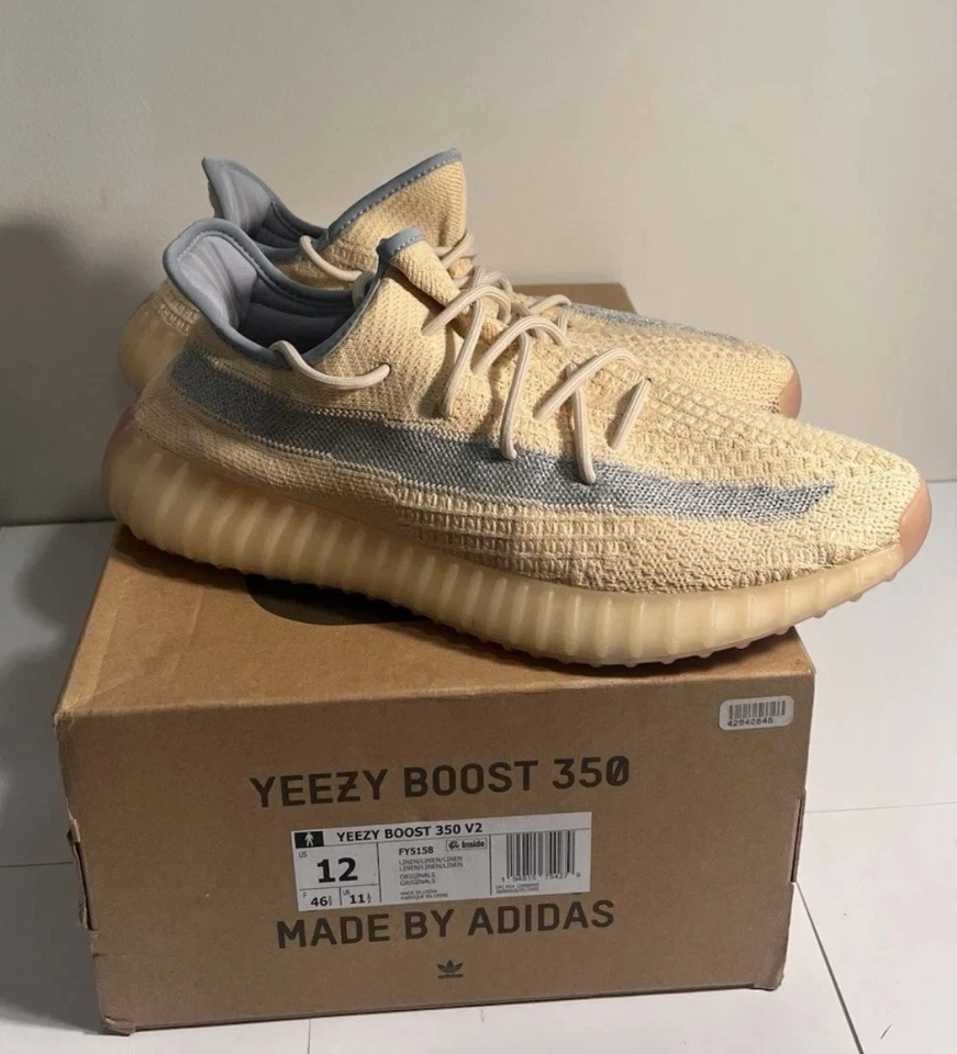 Talla 12M/13.5W - Adidas Yeezy Boost 350 V2 Lino, Excelente Estado  Foto 1 de 4