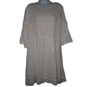 Akemi +Kin Elfenbein besticktes Spitzenkleid Gr. M Fee Cottagecore Anthropologie - Bild 1 von 9