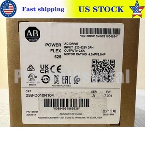 25B-D010N104 New AB Powerflex 525 AC Drive 4KW 5HP 25BD010N104 US Free Tax - Picture 1 of 3