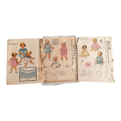 Vtg 1950s McCall Pattern With Transfer For Babies And Toddlers Partially Cut - Image 1 of 2