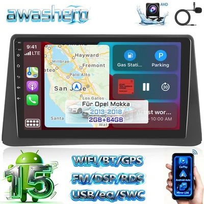 64GB Android 15 Autoradio Für Opel Mokka/Mokka X J13 2012-2016 GPS Carplay +KAM - Bild 1 von 4