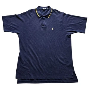 Polo Golf Ralph Lauren Polo Shirt Uomo XXL Blu e Giallo Maglia Golf Shirt - Foto 1 di 10