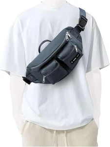 Bauchtasche groß Gürteltasche Pack für Herren Damen Hüfttasche mit verstellbarem Riemen - Bild 1 von 12