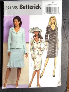 Butterick BB4689 Pattern Jacket Skirt Size 8-10-12-14 Sewing 3 Variations UNCUT - Picture 1 of 3