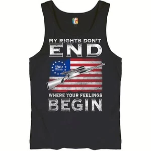 My Rights Don't End Where Your Feelings Begin Tank Top 2nd Amendment Men's Top - Picture 1 of 13