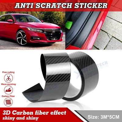 Carbon Fiber Texture Bumper Spoiler Lip Door Sill Protect Decal For Honda Acura - Image 1 of 4
